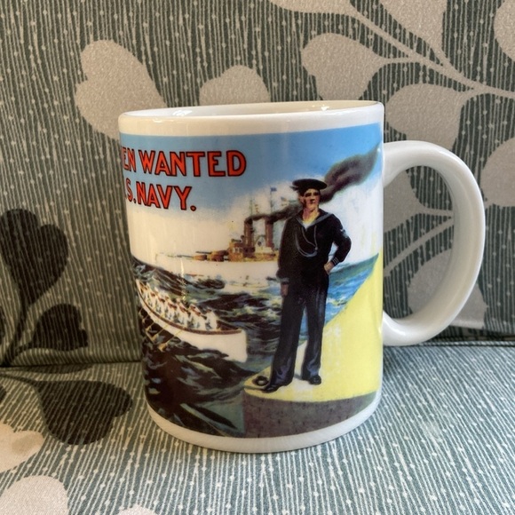Vintage Young Men Wanted For U.S. Navy Recruiter Coffee Mug - Picture 1 of 8